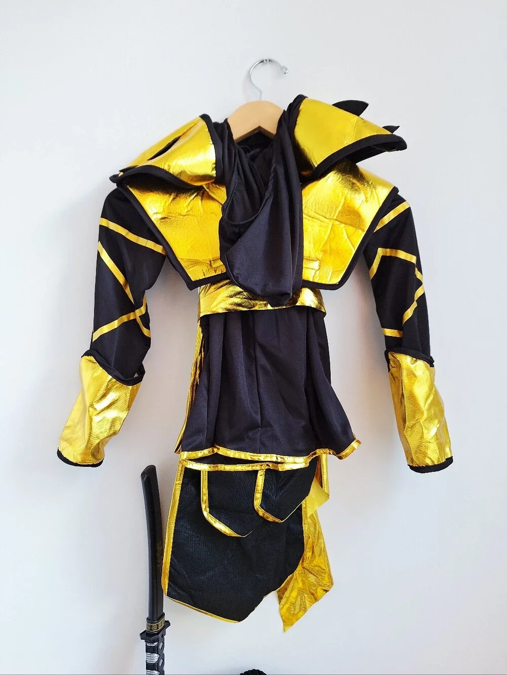 Spooktacular Creations Golden Ninja Combat Costume Child Large (10–12)